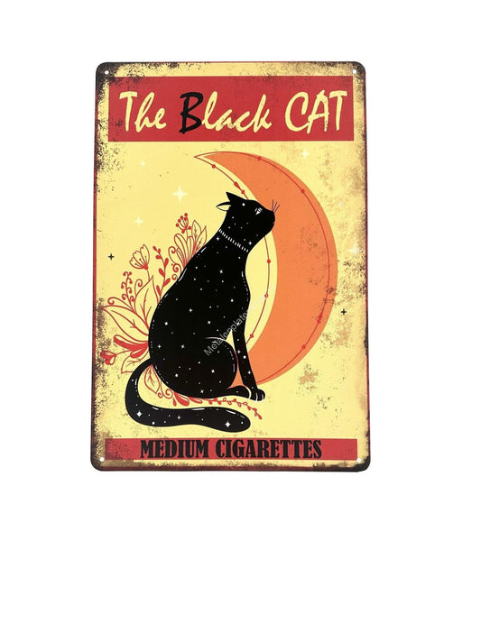 Metal Wall Sign - The Black Cat - Cat