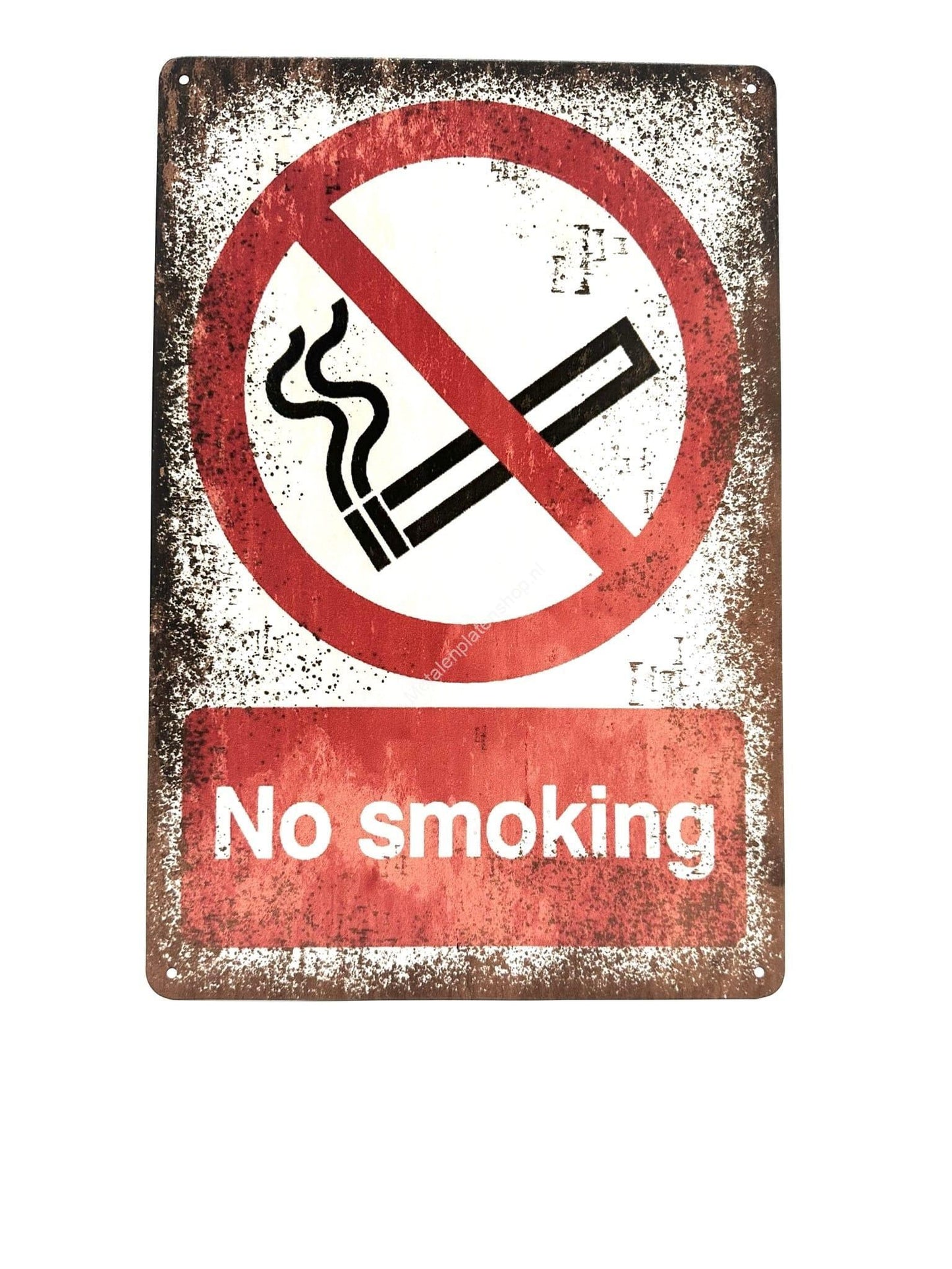 Metalen Wandbord - No Smoking - Verboden te roken