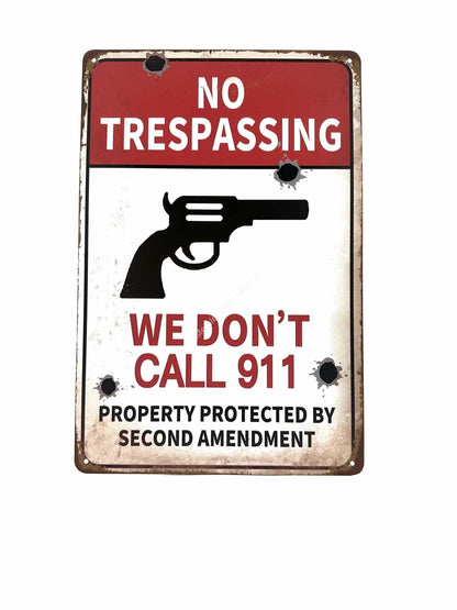 Metal Wall Sign - No Trespassing!