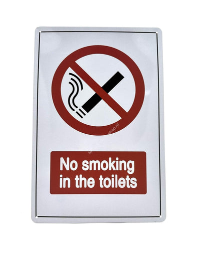 Metal Wall Sign - No Smoking in the Toilets - No smoking