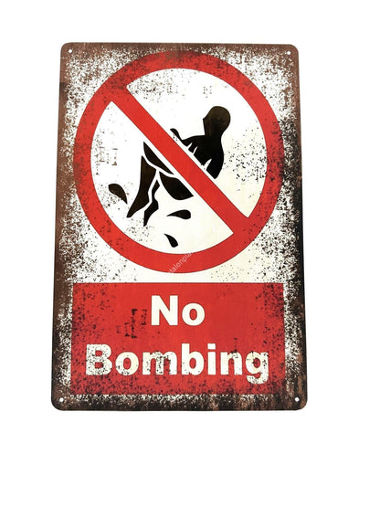 Metalen Wandbord - No Bombing