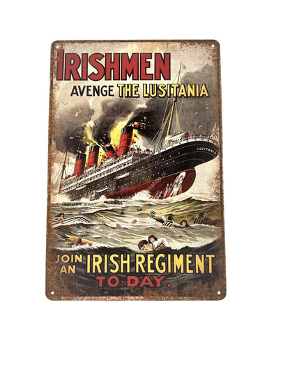 Wandschild aus Metall – Irishmen Titanic