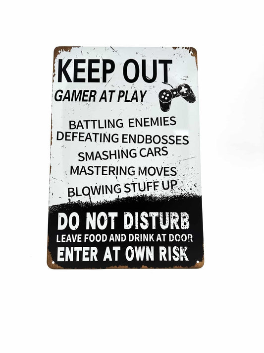 Metal Wall Sign - Keep out! Gamers at Play!