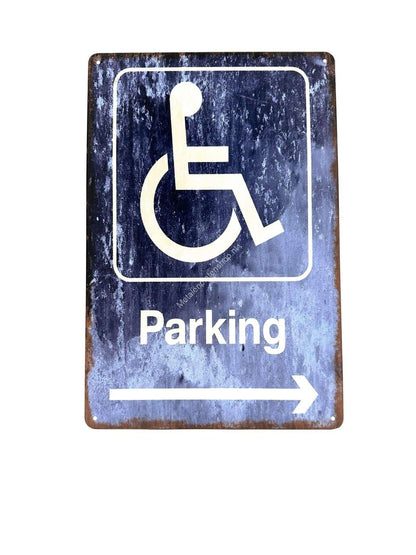 Wandschild aus Metall – Behindertenparkplatz – Parkplatz