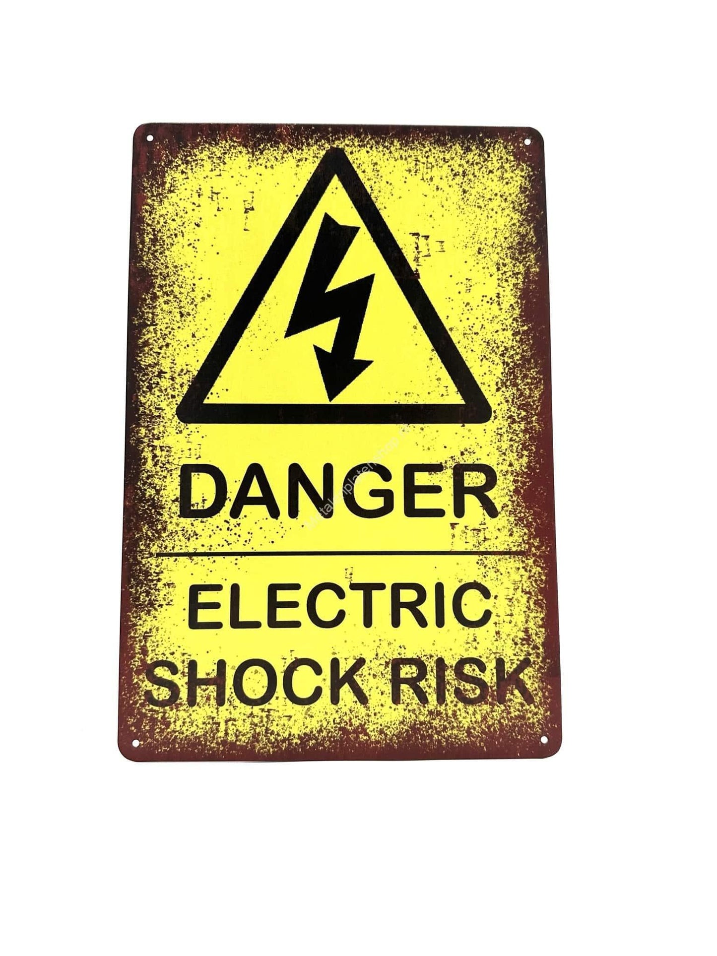 Metalen Wandbord - Danger Electric Shock Risk