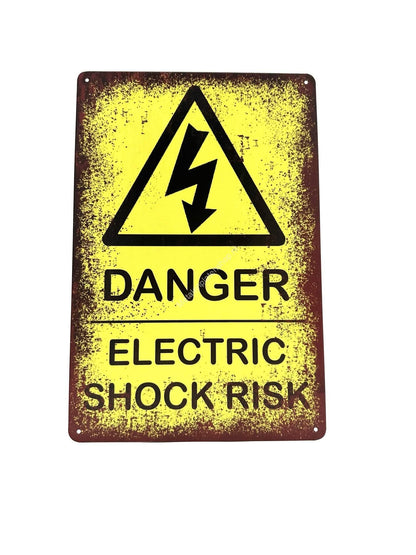 Metal Wall Sign - Danger Electric Shock Risk