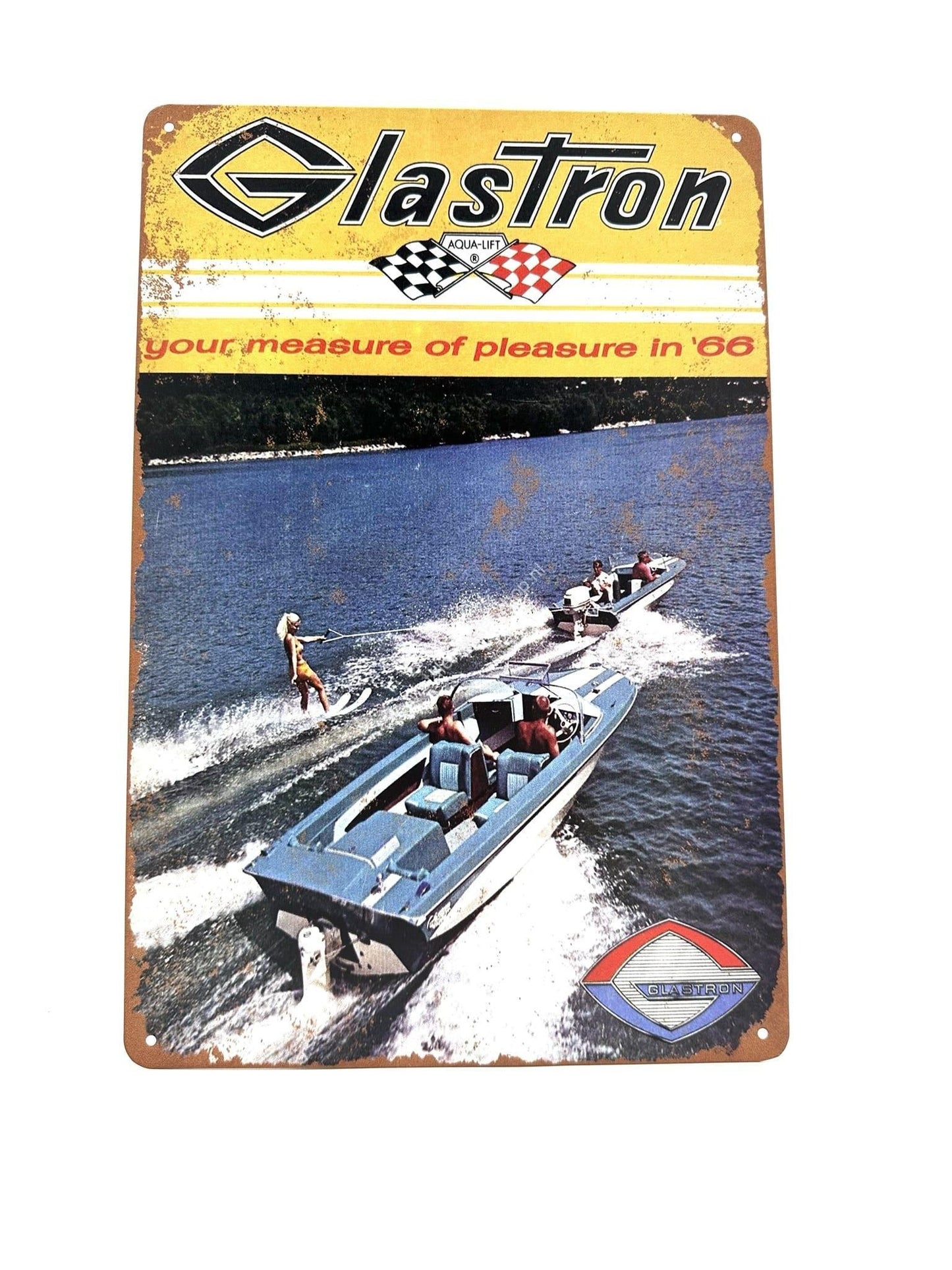 Metal Wall Sign - GlasTron Race Boat