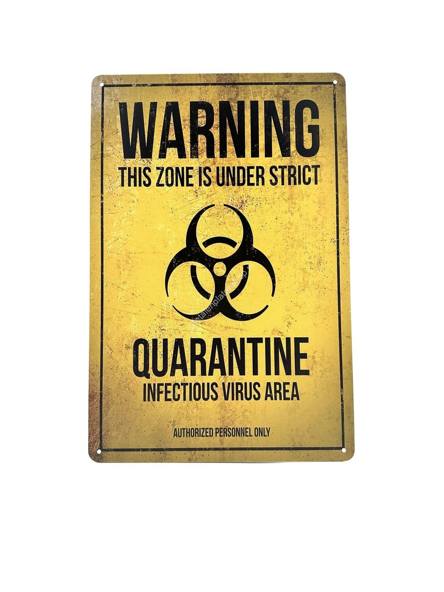 Metal Wall Sign - Warning - Quarantine