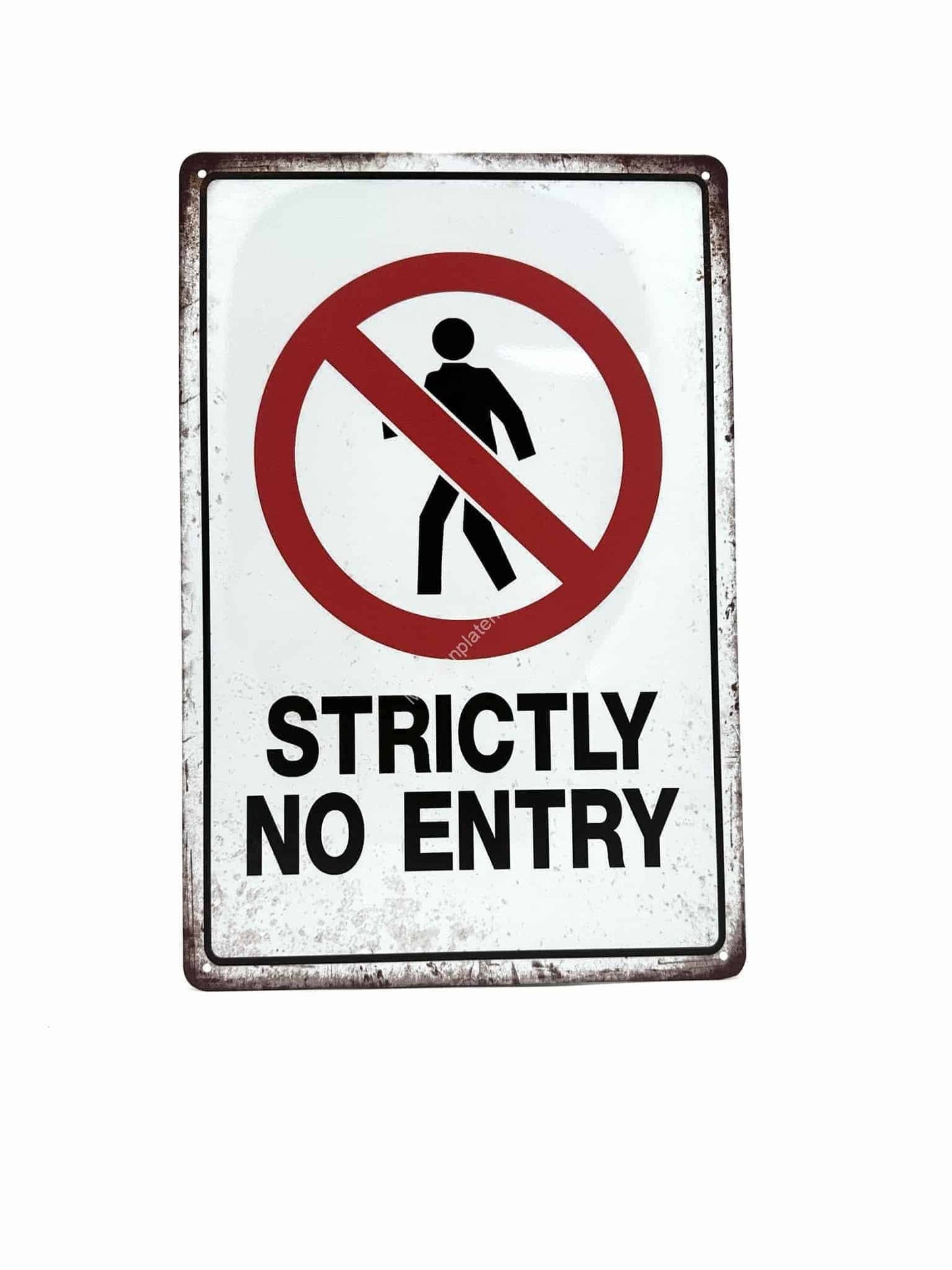 Metal Wall Sign - Strictly No Entry