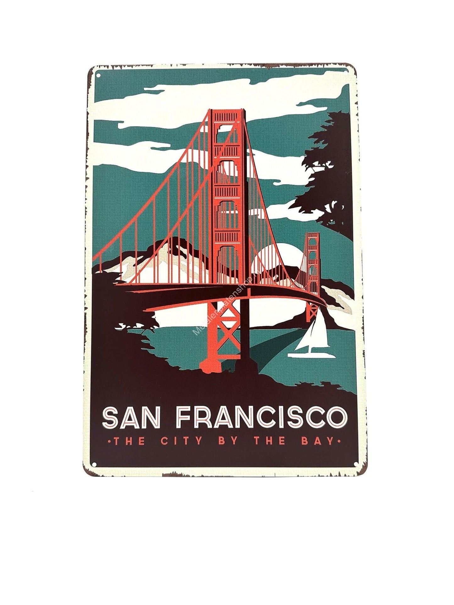 Wandschild aus Metall – San Francisco Bridge