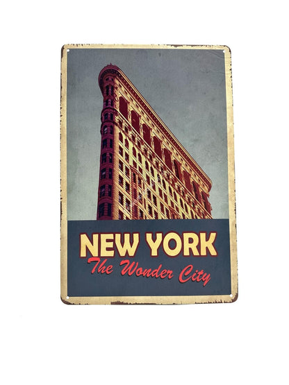 Metalen Wandbord - New York - The Wonder City #2