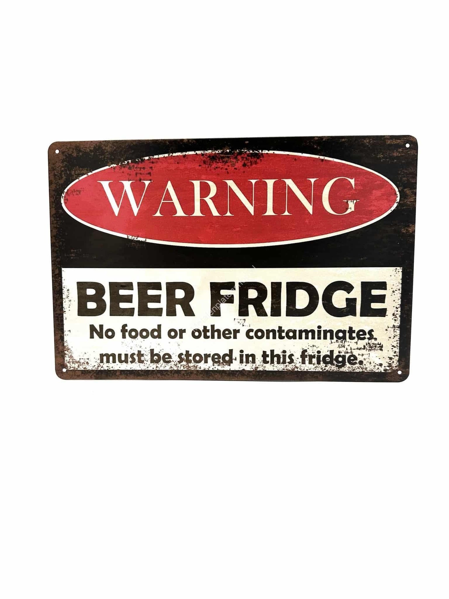 Metalen wandborden - Warning Beer Fridge - Reclamebord