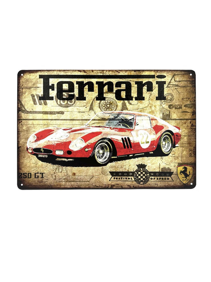 Metalen wandborden - Oude Ferrari 250 GT Vintage - Auto - Reclamebord