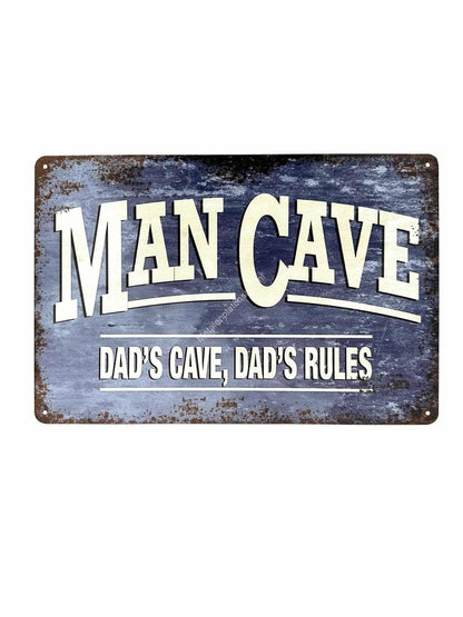 Metalen wandborden - Man Cave Dads Cave Dads Rules - Reclamebord