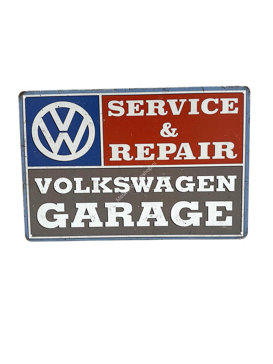 Metalen wandborden - Volkswagen Service Garage - Auto - Reclamebord