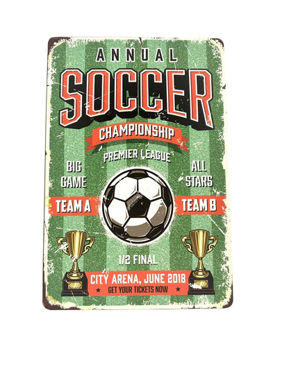 Metal Wall Sign - Soccer Championship - Football