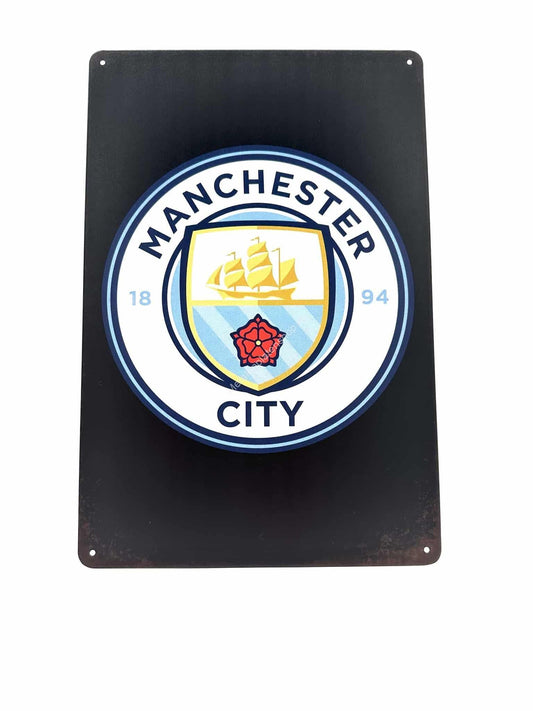 Wandschild aus Metall – Manchester City – Fußball