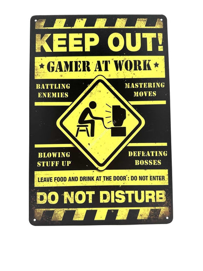 Metalen Wandbord - Keep out - Gamer at Work!