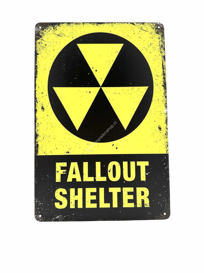 Wandschild aus Metall – Fallout Shelter