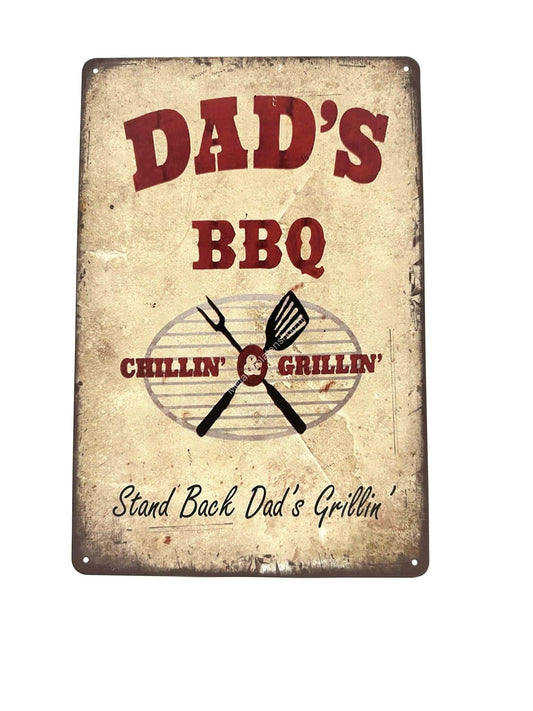 Metal Wall Sign - Dad's BBQ