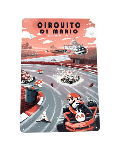 Metal Wall Sign - Circuit di Mario - Gaming