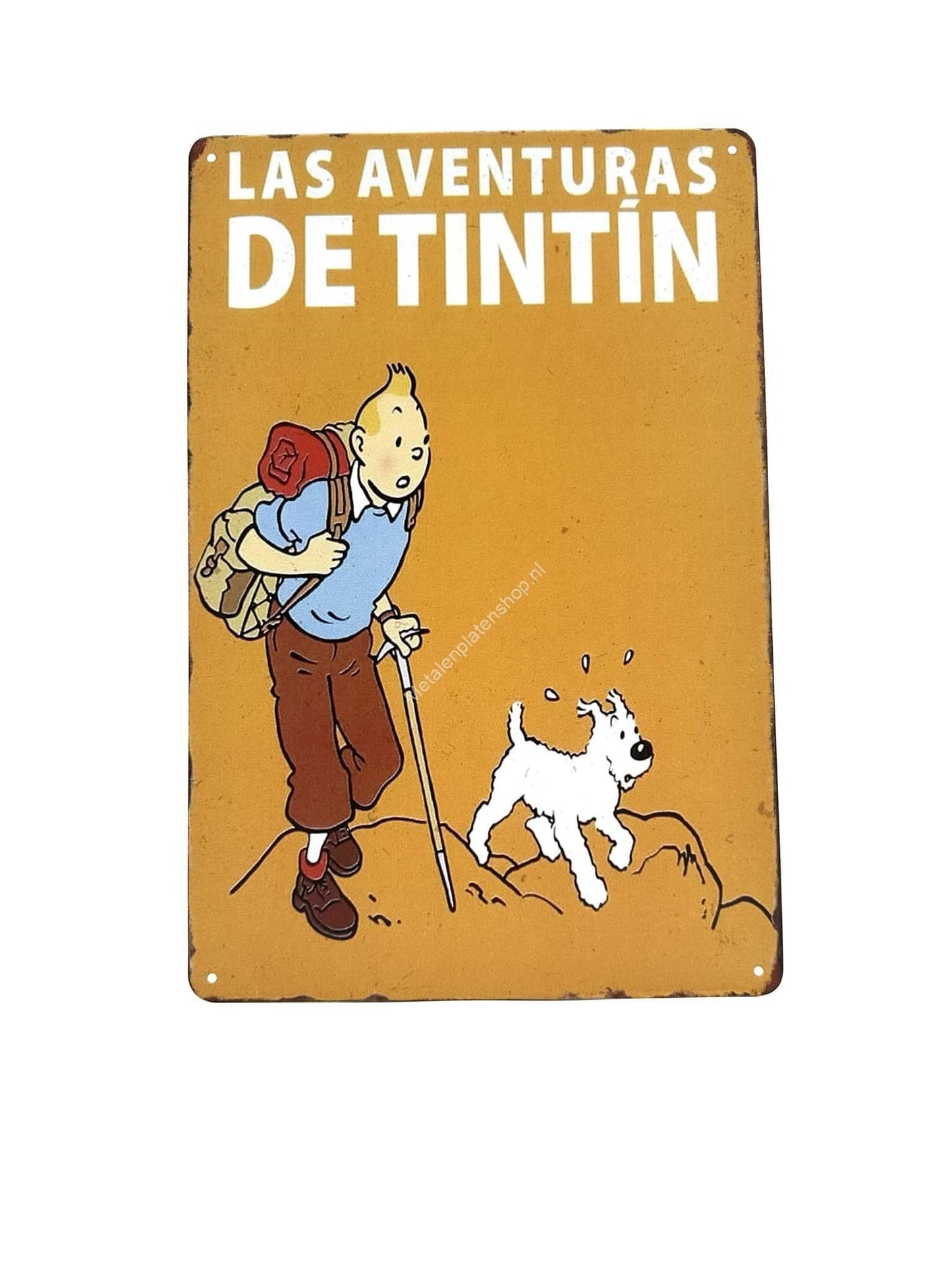 Metallwandschild - Abenteuer TinTin