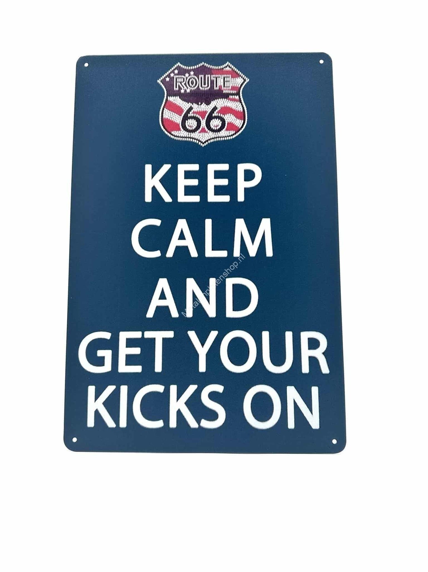 Wandschild aus Metall – Keep Calm and Get Your Kick On