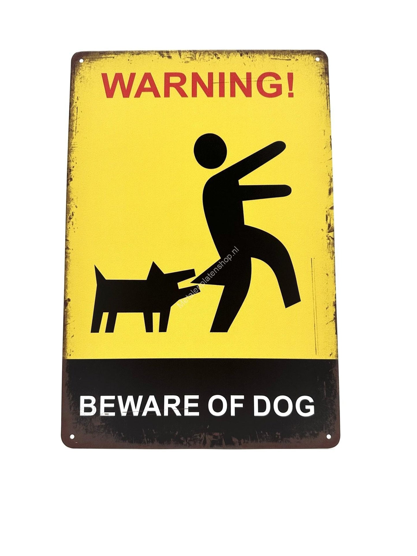 Metal Wall Sign - Warning beware of the dog - Warning