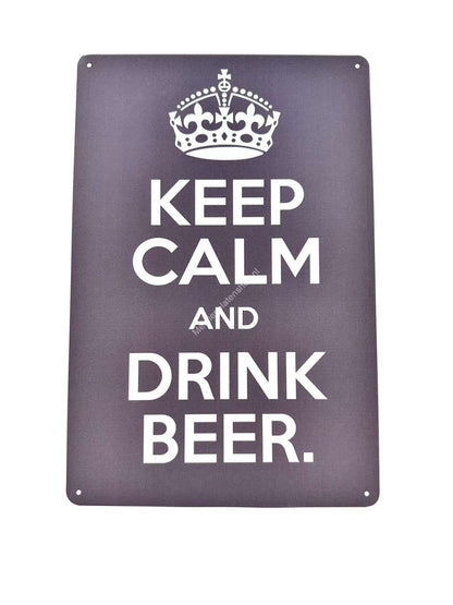 Metalen Wandbord - Keep Calm and Drink Beer - Bier