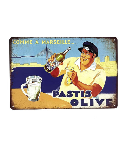 Metal Wall Sign - Pastis Olive - Drink