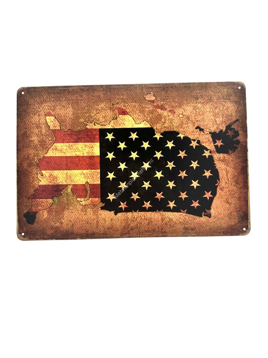 Metalen Wandbord - USA - Amerika