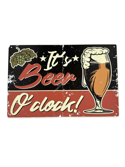 Metal Wall Sign - It's Beer O'Clock - Beer