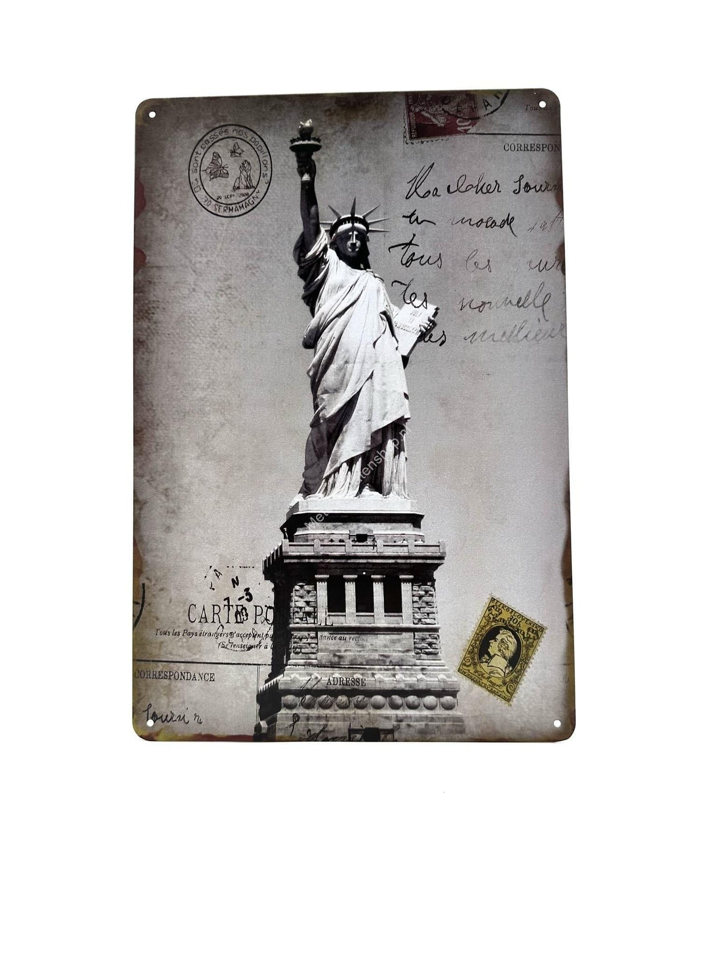 Metalen Wandbord - Statue of liberty - Amerika