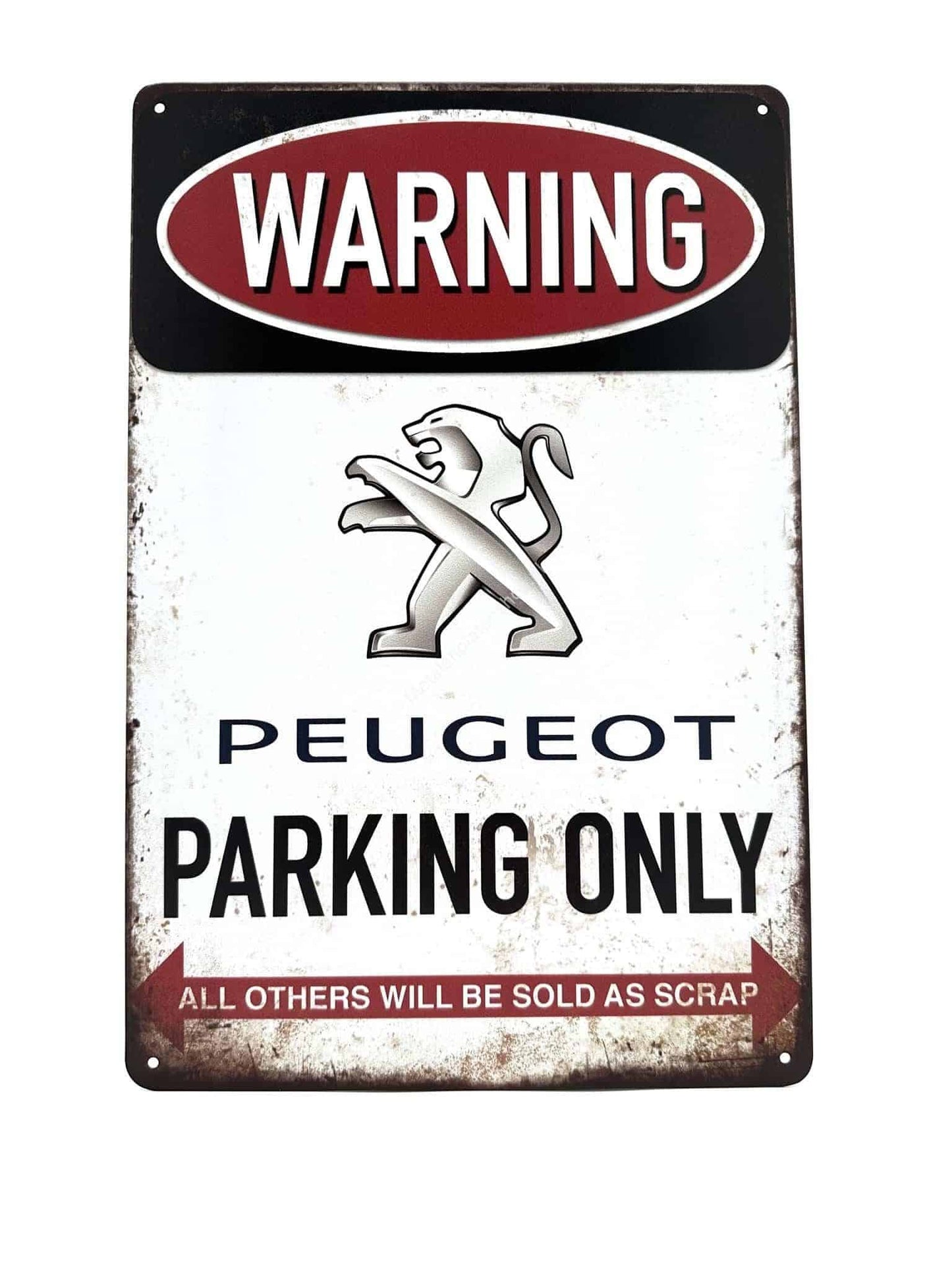 Metal Wall Sign - Peugeot Parking Only - Parking