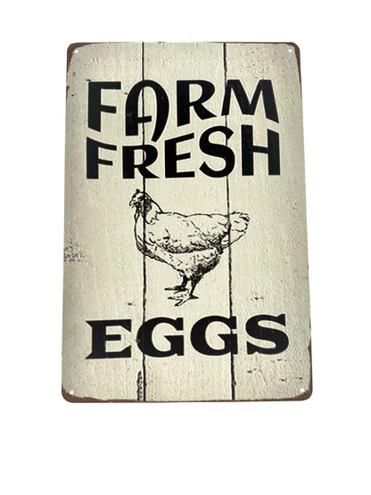 Wandschild aus Metall – Farm Fresh Eggs – Eier