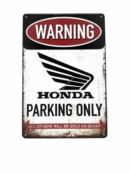 Wandschild aus Metall – Honda Parking Only – Parking