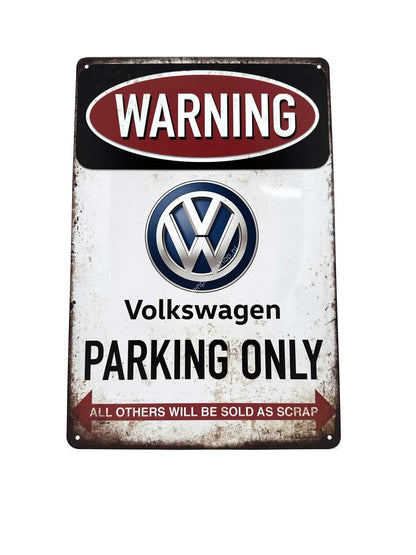 Wandschild aus Metall – Volkswagen Parking Only – Parking