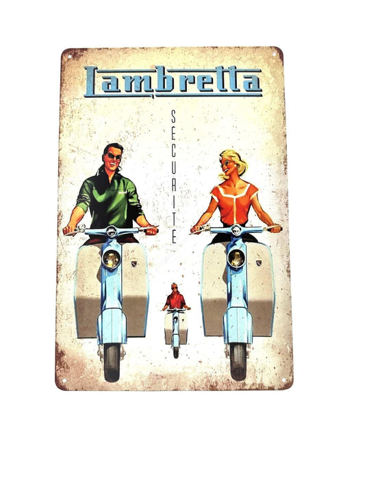 Wandschild aus Metall – Lambretta – Roller