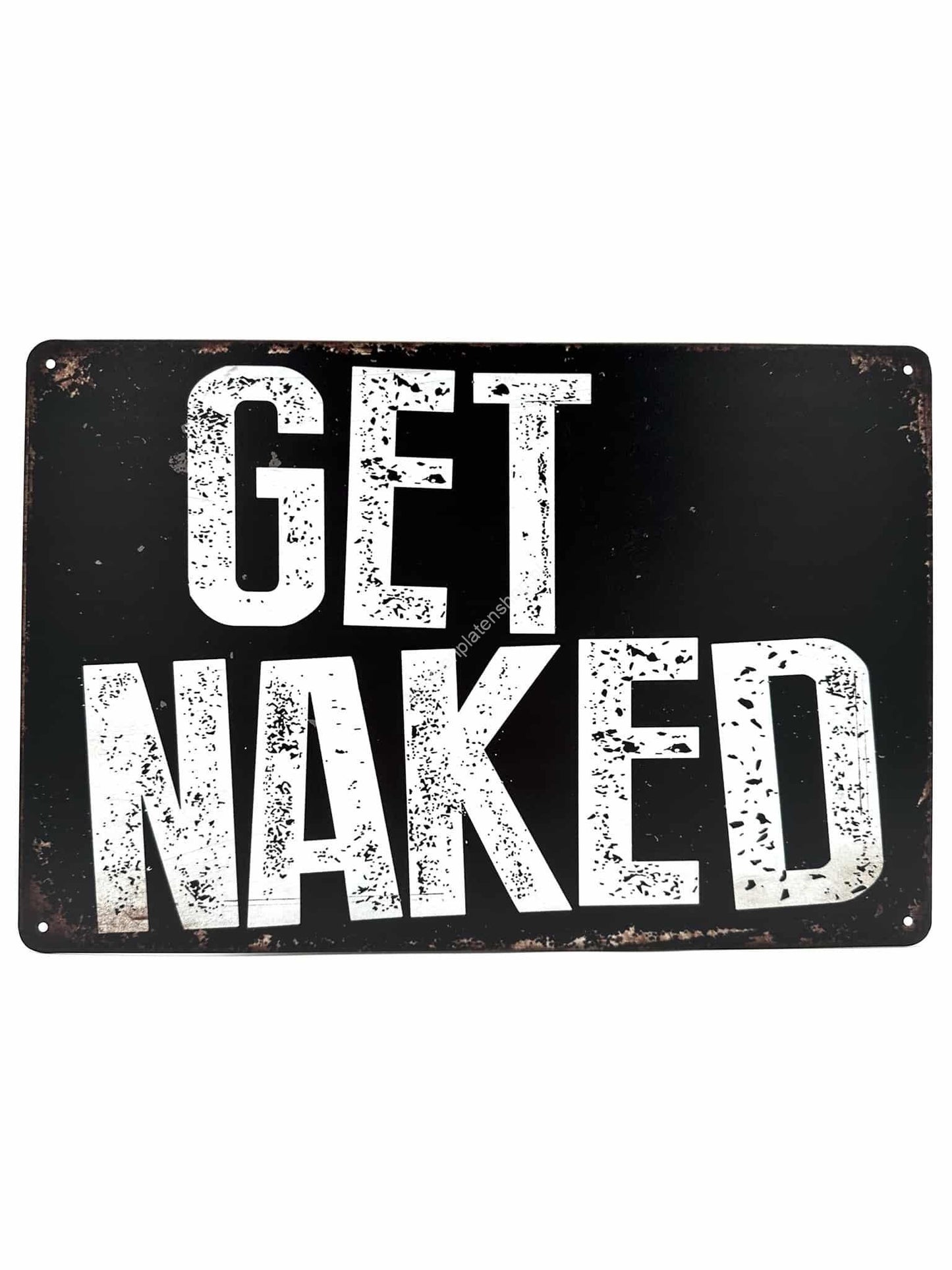 Metalen Wandbord - Get Naked!