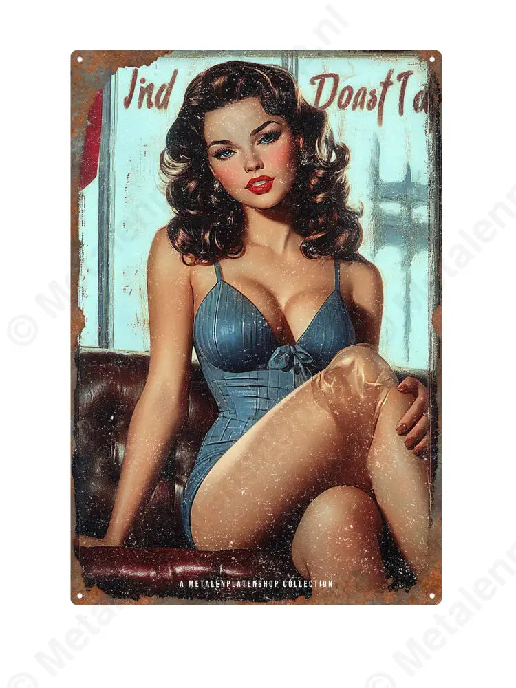 Pin-Up #12 - Vrouwlijke Borden - MPS Collection Metaalbord