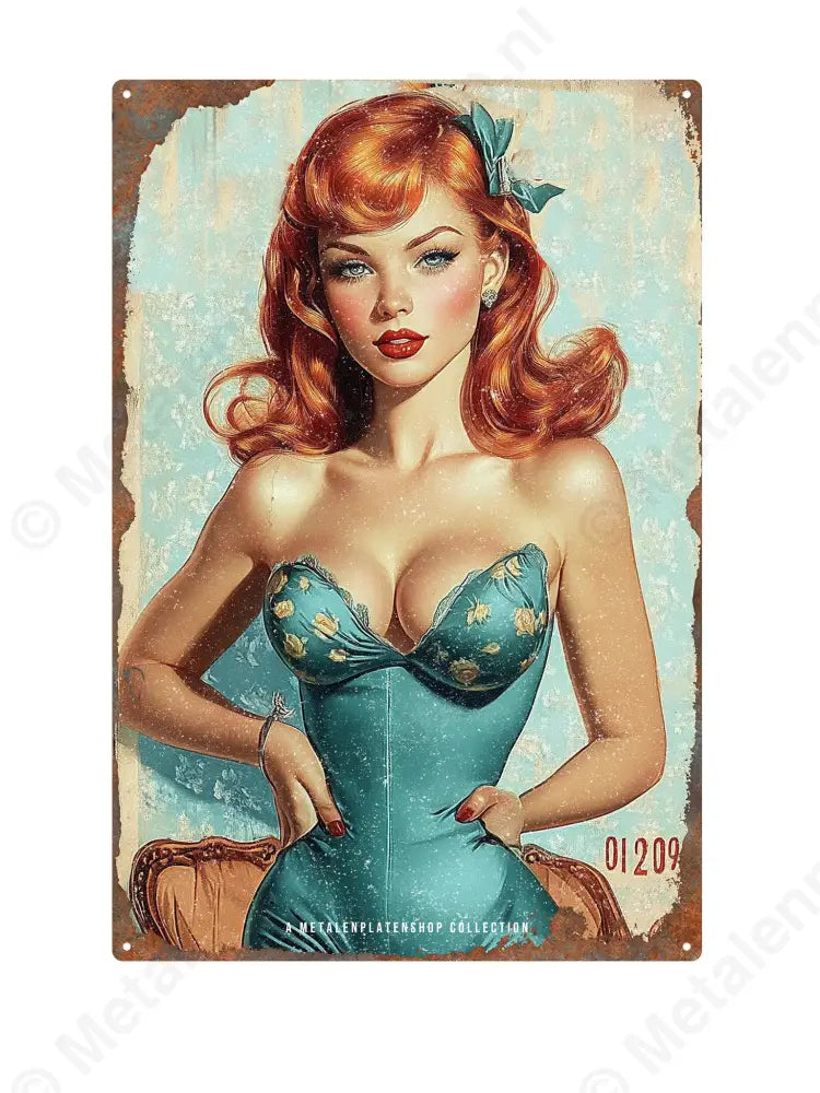 Pin-Up #3 - Vrouwlijke Borden - MPS Collection Metaalbord